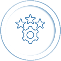 Sterne und Zahnrad Symbol